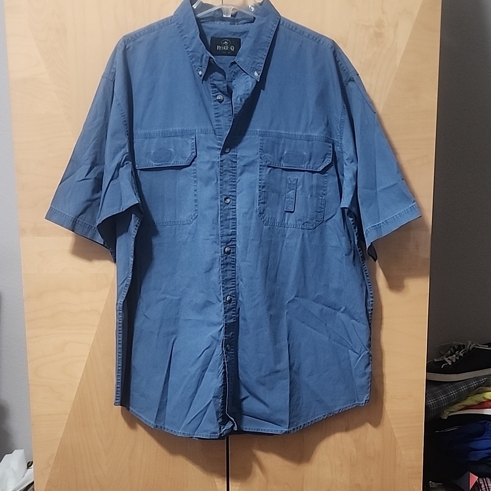 Men's RedHead short sleeve button up shirt blue size 2xl